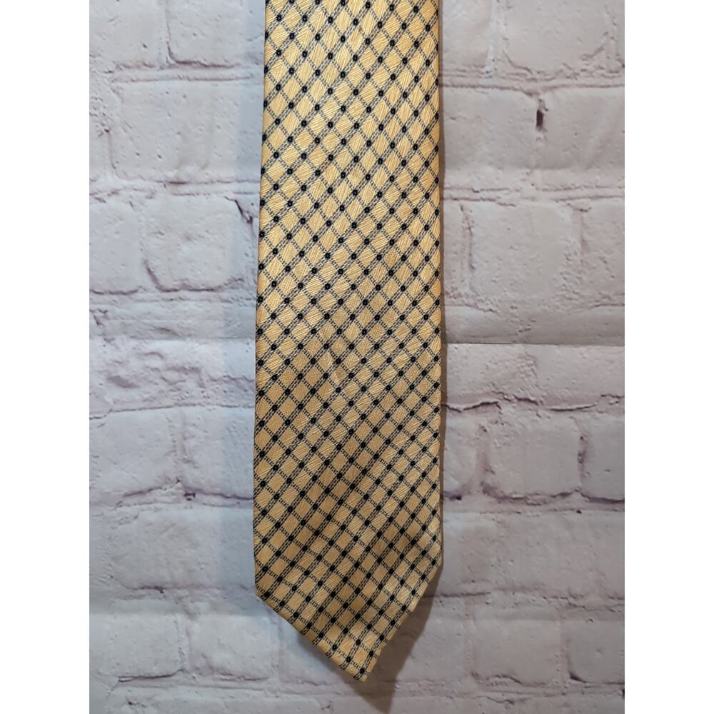 STEFANO RICCI Luxury Silk Tie Gold Gray Geometric Lattice Textured Weave Italy
